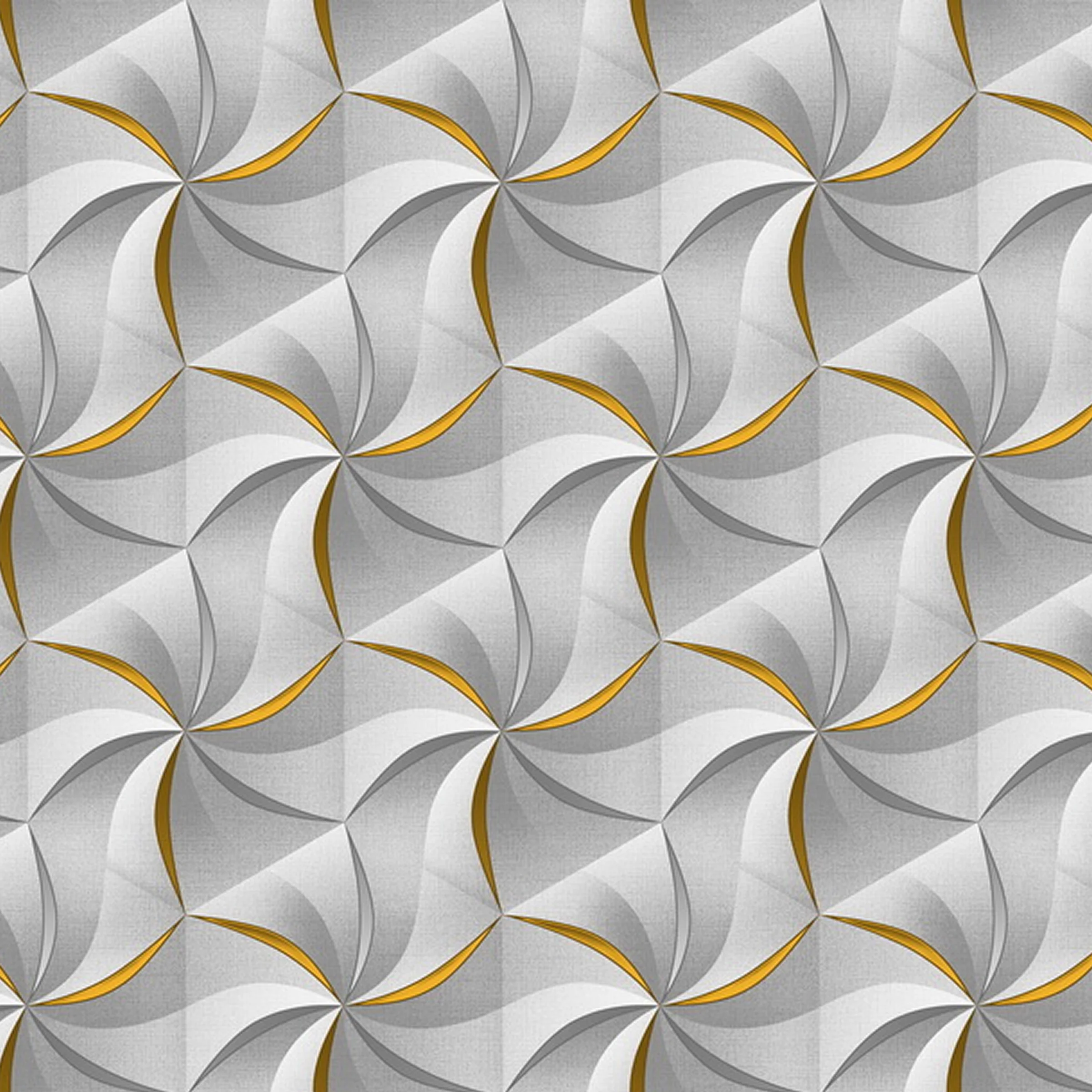 Cerata Stołowa Glitter na Tkaninie Poliestrowej – Abstrakcyjny Wzór 3D – Kremowo-Złoty