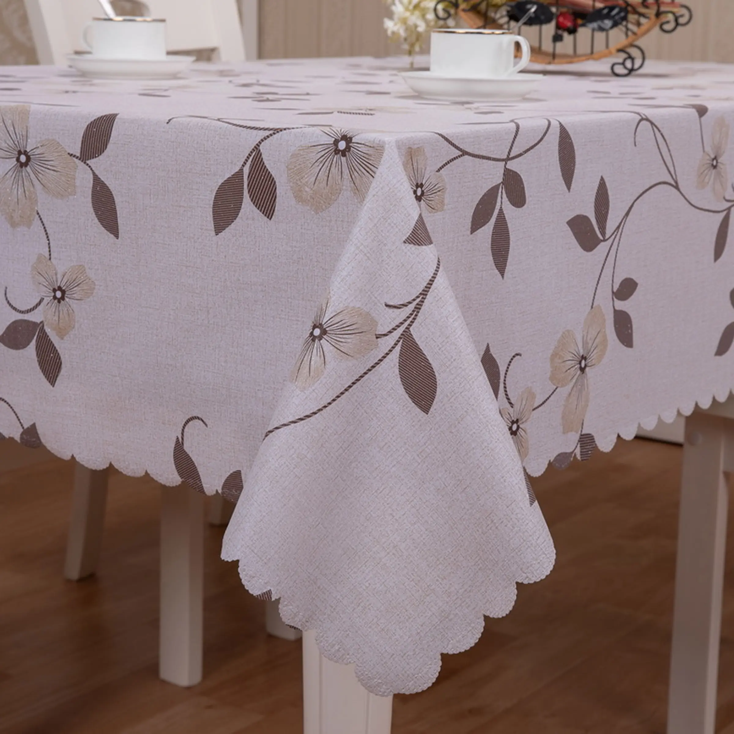 Cerata Stołowa Glitter na Tkaninie Poliestrowej – Geometryczne Gwiazdy – Beżowa