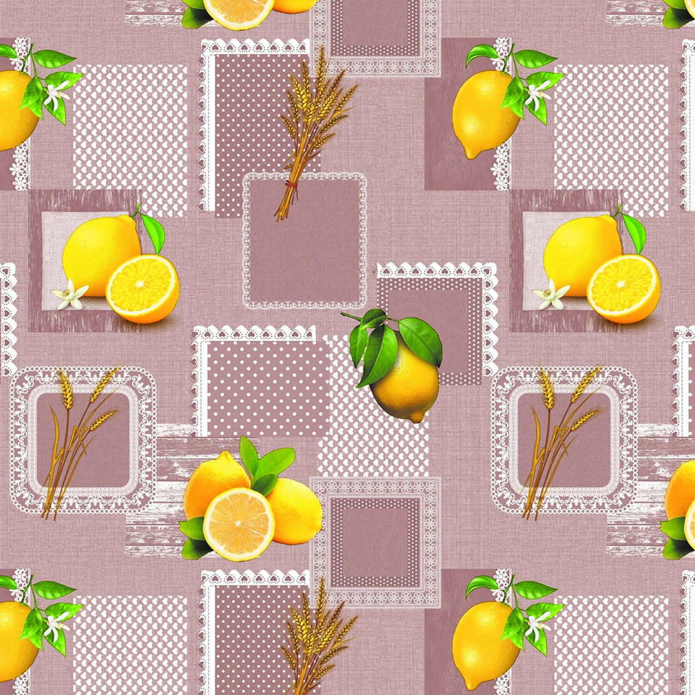 Cerata Stołowa PVC na Włókninie – Delikatne Kwiaty – Beżowy Wzór